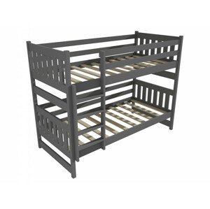 Patrová postel PP 021 (Rozměr: 90 x 190 cm, Prostor mezi lůžky: 80 cm, Barva dřeva: barva šedá)