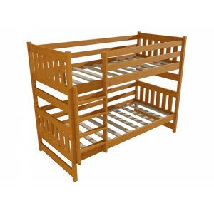 Patrová postel PP 021 (Rozměr: 90 x 190 cm, Prostor mezi lůžky: 80 cm, Barva dřeva: moření olše)