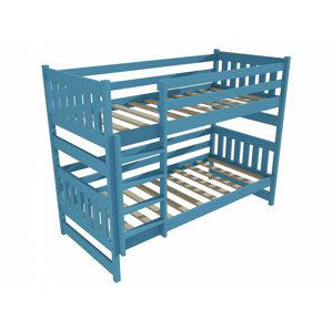 Patrová postel PP 021 (Rozměr: 90 x 190 cm, Prostor mezi lůžky: 100 cm, Barva dřeva: barva modrá)