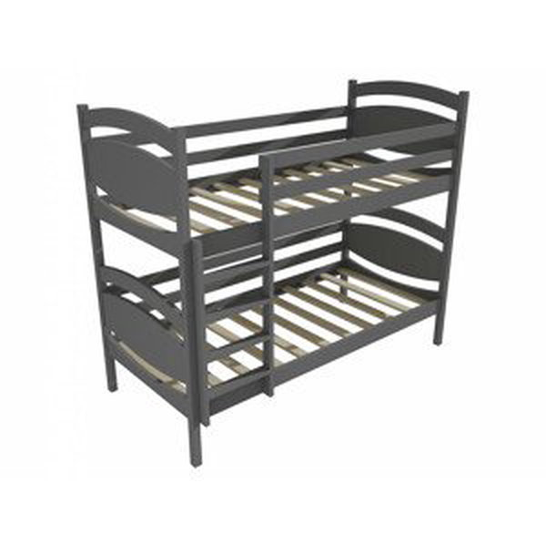 Patrová postel PP 022 (Rozměr: 90 x 190 cm, Prostor mezi lůžky: 80 cm, Barva dřeva: barva šedá)