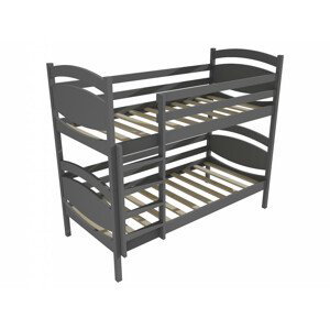 Patrová postel PP 022 (Rozměr: 90 x 200 cm, Prostor mezi lůžky: 80 cm, Barva dřeva: barva šedá)