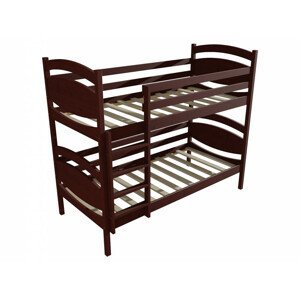 Patrová postel PP 022 (Rozměr: 90 x 190 cm, Prostor mezi lůžky: 80 cm, Barva dřeva: moření ořech)