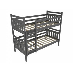 Patrová postel PP 023 (Rozměr: 90 x 190 cm, Prostor mezi lůžky: 100 cm, Barva dřeva: barva šedá)