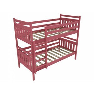 Patrová postel PP 023 (Rozměr: 90 x 190 cm, Prostor mezi lůžky: 80 cm, Barva dřeva: barva růžová)