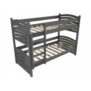 Patrová postel PP 024 (Rozměr: 90 x 190 cm, Prostor mezi lůžky: 80 cm, Barva dřeva: barva šedá)