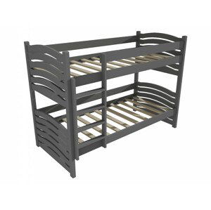 Patrová postel PP 024 (Rozměr: 80 x 190 cm, Prostor mezi lůžky: 100 cm, Barva dřeva: barva šedá)