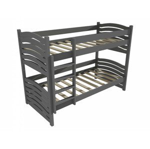 Patrová postel PP 024 (Rozměr: 80 x 200 cm, Prostor mezi lůžky: 90 cm, Barva dřeva: barva šedá)