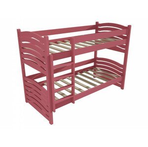 Patrová postel PP 024 (Rozměr: 90 x 190 cm, Prostor mezi lůžky: 80 cm, Barva dřeva: barva růžová)