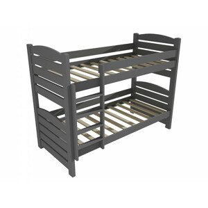 Patrová postel PP 025 (Rozměr: 90 x 190 cm, Prostor mezi lůžky: 80 cm, Barva dřeva: barva šedá)