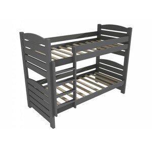 Patrová postel PP 025 (Rozměr: 90 x 190 cm, Prostor mezi lůžky: 100 cm, Barva dřeva: barva šedá)