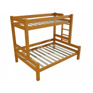 Patrová postel s rozšířeným spodním lůžkem 8X8 06B (Rozměr: 80/120 x 180 cm, Umístění žebříku: vpravo, Barva dřeva: moření olše)