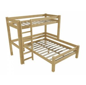 Patrová postel s rozšířeným spodním lůžkem 8X8 12B (Rozměr: 80 x 200 / 120 x 200 cm, Barva dřeva: bezbarvý lak)