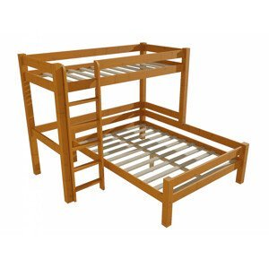 Patrová postel s rozšířeným spodním lůžkem 8X8 12B (Rozměr: 80 x 200 / 120 x 200 cm, Barva dřeva: moření olše)