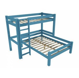 Patrová postel s rozšířeným spodním lůžkem 8X8 12B (Rozměr: 90 x 200 / 120 x 200 cm, Barva dřeva: barva modrá)