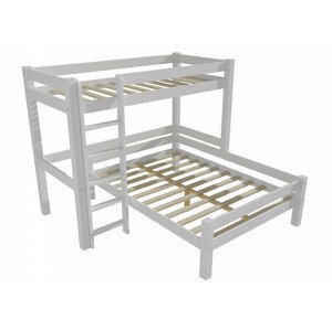 Patrová postel s rozšířeným spodním lůžkem 8X8 12B (Rozměr: 80 x 200 / 140 x 200 cm, Barva dřeva: barva bílá)