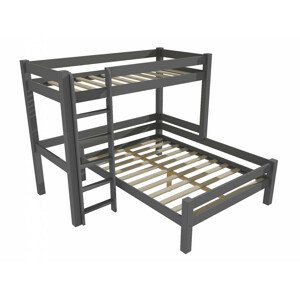 Patrová postel s rozšířeným spodním lůžkem 8X8 12B (Rozměr: 80 x 200 / 120 x 200 cm, Barva dřeva: barva šedá)