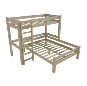 Patrová postel s rozšířeným spodním lůžkem 8X8 12B (Rozměr: 80 x 200 / 120 x 200 cm, Barva dřeva: surové dřevo)