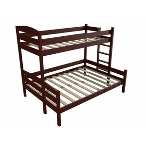Patrová postel s rozšířeným spodním lůžkem PPS 001 (Rozměr: 80/140 x 180 cm, Umístění žebříku: vpravo, Barva dřeva: moření dub)