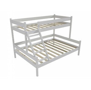 Patrová postel s rozšířeným spodním lůžkem PPS 002 (Rozměr: 80/160 x 180 cm, Barva dřeva: barva bílá)