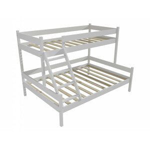 Patrová postel s rozšířeným spodním lůžkem PPS 002 (Rozměr: 100/160 x 180 cm, Barva dřeva: barva bílá)