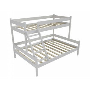 Patrová postel s rozšířeným spodním lůžkem PPS 002 (Rozměr: 80/140 x 200 cm, Barva dřeva: barva bílá)