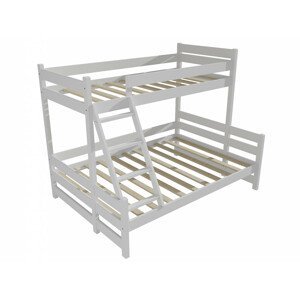 Patrová postel s rozšířeným spodním lůžkem PPS 004 (Rozměr: 80/160 x 180 cm, Barva dřeva: barva bílá)