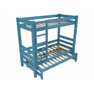 Patrová postel s výsuvnou přistýlkou 8X8 13A (Rozměr: 80 x 200 cm, Barva dřeva: barva modrá)