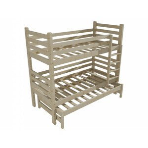 Patrová postel s výsuvnou přistýlkou M 008 NEW* (Rozměr: 90 x 190 cm, Prostor mezi lůžky: 90 cm, Barva dřeva: surové dřevo)