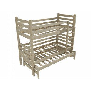Patrová postel s výsuvnou přistýlkou M 008 NEW* (Rozměr: 90 x 180 cm, Prostor mezi lůžky: 90 cm, Barva dřeva: surové dřevo)