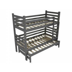 Patrová postel s výsuvnou přistýlkou M 008 NEW* (Rozměr: 90 x 190 cm, Prostor mezi lůžky: 80 cm, Barva dřeva: barva šedá)