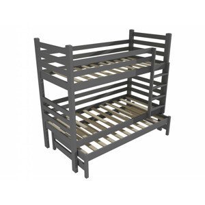 Patrová postel s výsuvnou přistýlkou M 008 NEW* (Rozměr: 90 x 200 cm, Prostor mezi lůžky: 90 cm, Barva dřeva: barva šedá)
