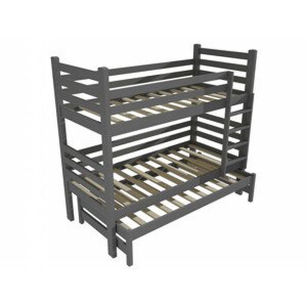 Patrová postel s výsuvnou přistýlkou M 008 NEW* (Rozměr: 90 x 200 cm, Prostor mezi lůžky: 100 cm, Barva dřeva: barva šedá)