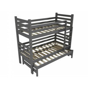 Patrová postel s výsuvnou přistýlkou M 008 NEW* (Rozměr: 80 x 190 cm, Prostor mezi lůžky: 90 cm, Barva dřeva: barva šedá)