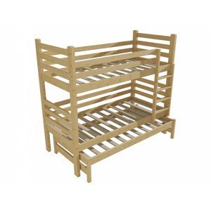 Patrová postel s výsuvnou přistýlkou M 008 NEW* (Rozměr: 90 x 190 cm, Prostor mezi lůžky: 90 cm, Barva dřeva: bezbarvý lak)