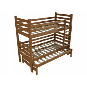 Patrová postel s výsuvnou přistýlkou M 008 NEW* (Rozměr: 90 x 190 cm, Prostor mezi lůžky: 100 cm, Barva dřeva: moření dub)