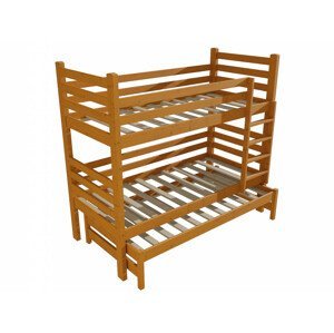 Patrová postel s výsuvnou přistýlkou M 008 NEW* (Rozměr: 90 x 190 cm, Prostor mezi lůžky: 80 cm, Barva dřeva: moření olše)