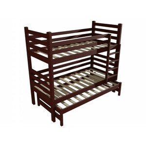 Patrová postel s výsuvnou přistýlkou M 008 NEW* (Rozměr: 90 x 190 cm, Prostor mezi lůžky: 100 cm, Barva dřeva: moření ořech)
