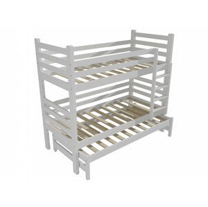 Patrová postel s výsuvnou přistýlkou M 008 NEW* (Rozměr: 90 x 190 cm, Prostor mezi lůžky: 80 cm, Barva dřeva: barva bílá)