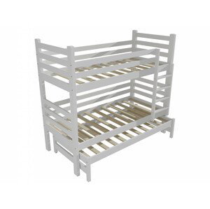 Patrová postel s výsuvnou přistýlkou M 008 NEW* (Rozměr: 80 x 180 cm, Prostor mezi lůžky: 80 cm, Barva dřeva: barva bílá)
