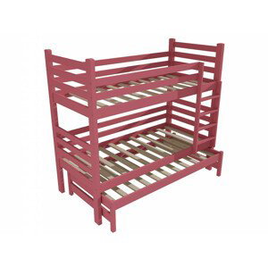 Patrová postel s výsuvnou přistýlkou M 008 NEW* (Rozměr: 80 x 180 cm, Prostor mezi lůžky: 90 cm, Barva dřeva: barva růžová)