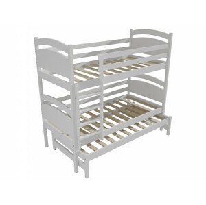Patrová postel s výsuvnou přistýlkou PPV 002 (Rozměr: 90 x 190 cm, Prostor mezi lůžky: 80 cm, Barva dřeva: barva bílá)