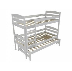 Patrová postel s výsuvnou přistýlkou PPV 009 (Rozměr: 90 x 190 cm, Prostor mezi lůžky: 80 cm, Barva dřeva: barva bílá)