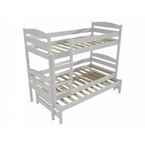 Patrová postel s výsuvnou přistýlkou PPV 009 (Rozměr: 90 x 200 cm, Prostor mezi lůžky: 80 cm, Barva dřeva: barva bílá)