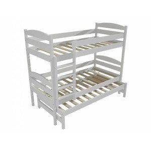 Patrová postel s výsuvnou přistýlkou PPV 009 (Rozměr: 80 x 200 cm, Prostor mezi lůžky: 90 cm, Barva dřeva: barva bílá)