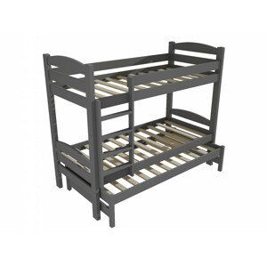 Patrová postel s výsuvnou přistýlkou PPV 010 (Rozměr: 80 x 180 cm, Prostor mezi lůžky: 80 cm, Barva dřeva: barva šedá)