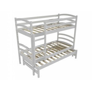 Patrová postel s výsuvnou přistýlkou PPV 011 (Rozměr: 90 x 190 cm, Prostor mezi lůžky: 80 cm, Barva dřeva: barva bílá)