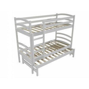 Patrová postel s výsuvnou přistýlkou PPV 011 (Rozměr: 90 x 190 cm, Prostor mezi lůžky: 100 cm, Barva dřeva: barva bílá)