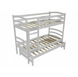 Patrová postel s výsuvnou přistýlkou PPV 011 (Rozměr: 90 x 180 cm, Prostor mezi lůžky: 90 cm, Barva dřeva: barva bílá)