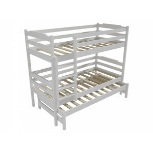 Patrová postel s výsuvnou přistýlkou PPV 012 (Rozměr: 90 x 190 cm, Prostor mezi lůžky: 80 cm, Barva dřeva: barva bílá)