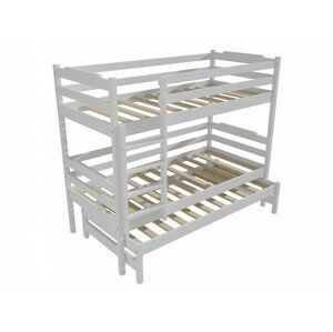 Patrová postel s výsuvnou přistýlkou PPV 012 (Rozměr: 90 x 200 cm, Prostor mezi lůžky: 80 cm, Barva dřeva: barva bílá)